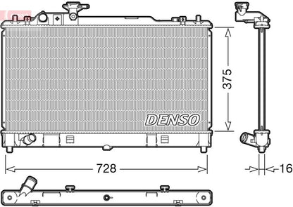 Engine Cooling Radiator 375mm Core Length Replacement For Mazda 6 DENSO DRM44033