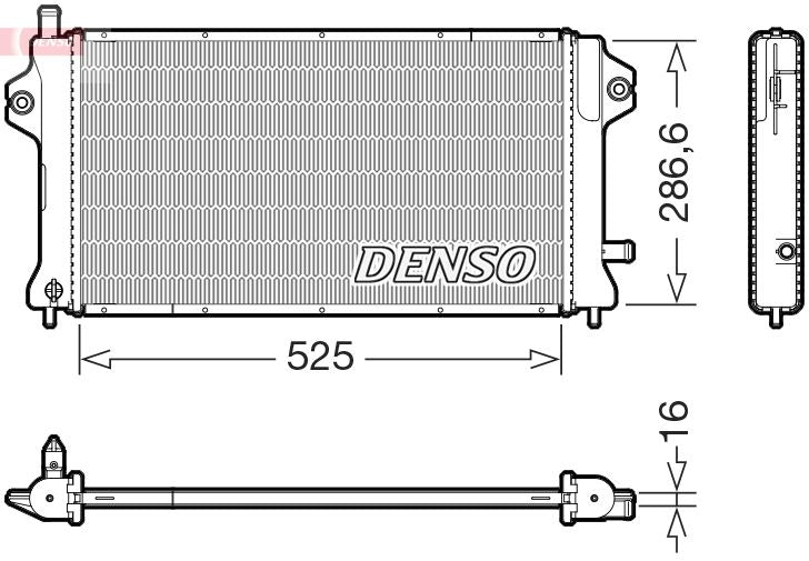 Engine Radiator 525mm Core Length Fits Mitsubishi Outlander DENSO DRM46077