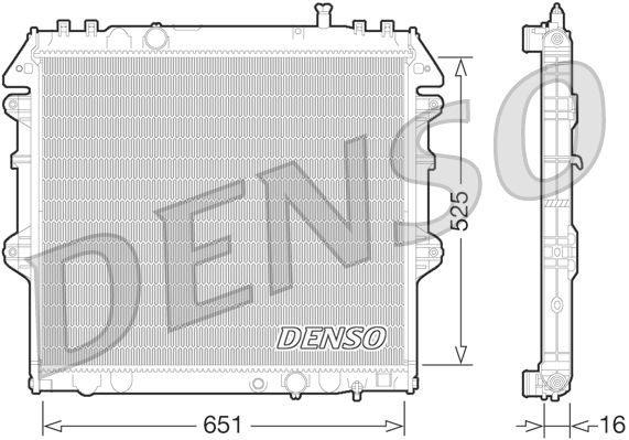 Engine Cooling Radiator 651mm Core Length Fits Toyota Hilux Vigo DENSO DRM50069