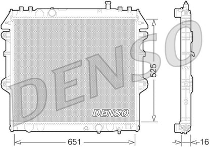 Engine Cooling Radiator 651mm Core Length Fits Toyota Hilux Vigo DENSO DRM50069