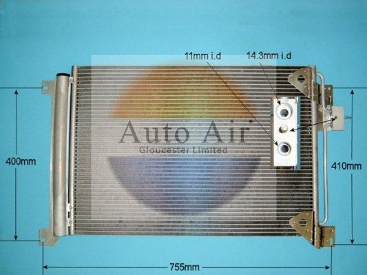 Auto Air 16-9922 A/C Air Con Condenser Air Conditioning With Dryer Fits IVECO