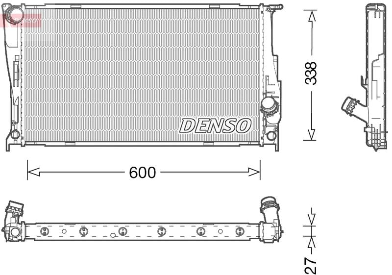 Engine Cooling Radiator 600mm Core Length Fits BMW 3 Series X1 Z4 DENSO DRM05003