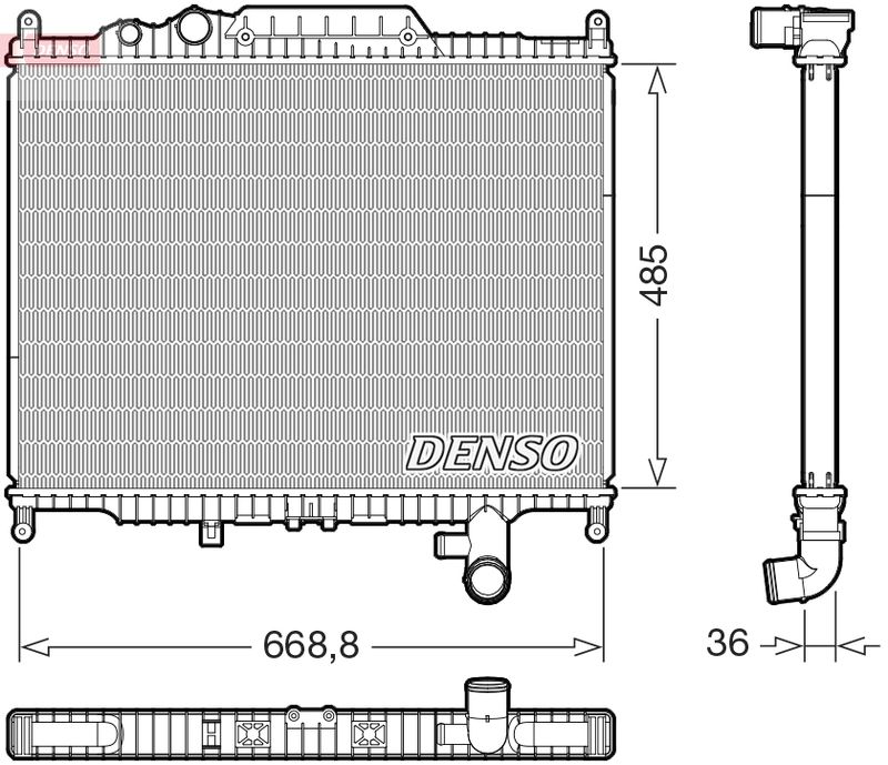 Engine Radiator 689mm Core Length Fits Land Rover Discovery DENSO DRM14003