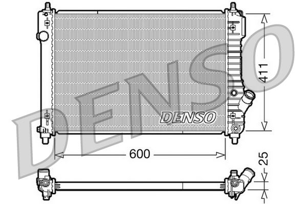 Engine Cooling Radiator Aluminium Fits Chevrolet Aveo / Kalos DENSO DRM15004