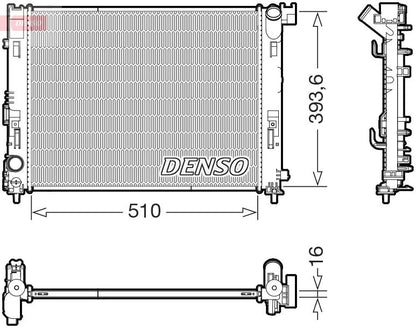 Engine Radiator 510mm Core Length Fits Nissan Micra Renault Clio DENSO DRM46103