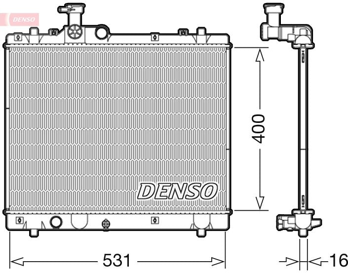 Engine Cooling Radiator 531mm Core Length Fits Suzuki Swift DENSO DRM47034