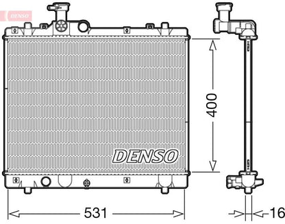 Engine Cooling Radiator 531mm Core Length Fits Suzuki Swift DENSO DRM47034