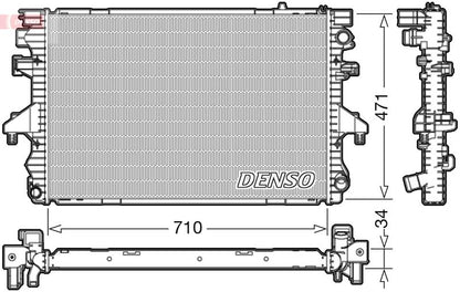 Engine Radiator 710mm Core Length Fits VW Multivan Transporter DENSO DRM32040
