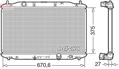Engine Cooling Radiator 671mm Core Length Fits Honda Civic DENSO DRM40106