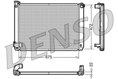 Engine Cooling Radiator Aluminium 675mm Core Length Fits LEXUS DENSO DRM51005