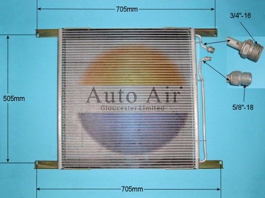 AUTO AIR 16-9765 Air Conditioning Condenser A/C Air Con Replacement Fits DAF