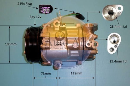 Auto Air 14-1057P A/C Air Con Compressor Air Conditioning Fits Seat Skoda VW