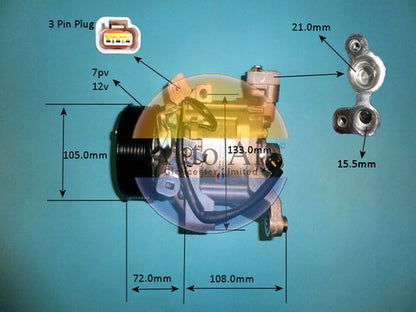 AUTO AIR 14-0596P Air Conditioning Compressor Fits Subaru Forester Impreza
