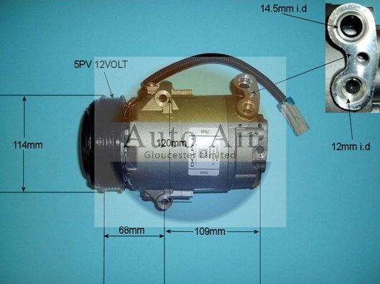 AUTO AIR 14-4396 Air Conditioning Compressor A/C Air Con Replacement 12V Voltage