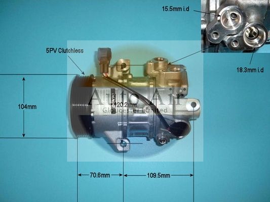 AUTO AIR 14-7004 Air Compressor A/C Air Conditioning Fits Mitsubishi Smart