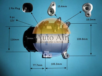 AUTO AIR 14-0801P Air Conditioning Compressor Fits Mazda Mazda3 Mazda6 CX-5