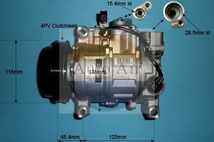 AUTO AIR 14-9730 Air Compressor A/C Air Con Air Conditioning Fits Audi A4
