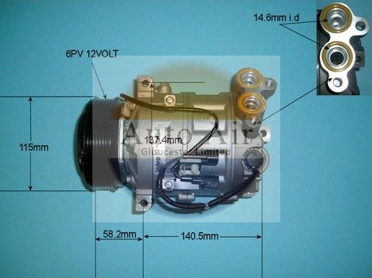 AUTO AIR 14-1313 Air Compressor A/C Air Conditioning Fits Volvo S80 XC90