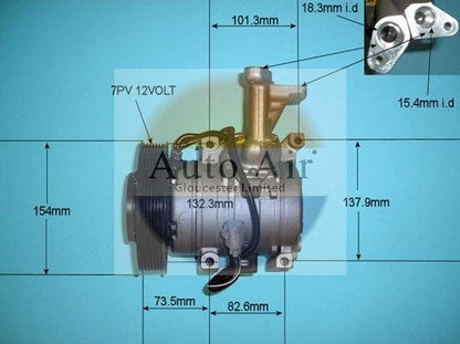 AUTO AIR 14-5344R Air Compressor A/C Air Conditioning Fits Toyota Avensis