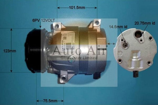 AUTO AIR 14-1101 Air Conditioning Compressor Fits Renault Laguna Vel Satis