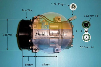AUTO AIR 14-0132P Air Conditioning Compressor A/C Air Con Replacement Repair