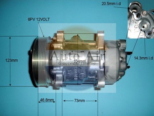 AUTO AIR 14-1437 Air Conditioning Compressor Fits Peugeot 206 206 Van 307