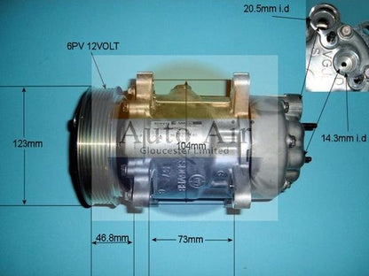 AUTO AIR 14-1437 Air Conditioning Compressor Fits Peugeot 206 206 Van 307