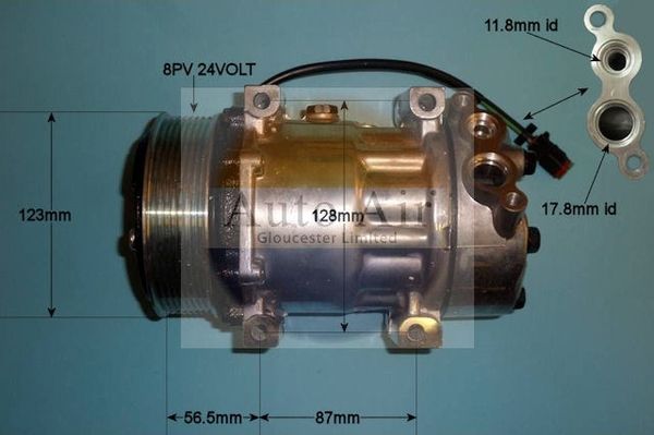 AUTO AIR 14-7980 Air Conditioning Compressor A/C Air Con Replacement 24V Voltage