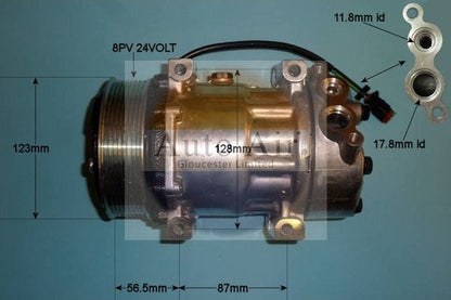 AUTO AIR 14-7980 Air Conditioning Compressor A/C Air Con Replacement 24V Voltage