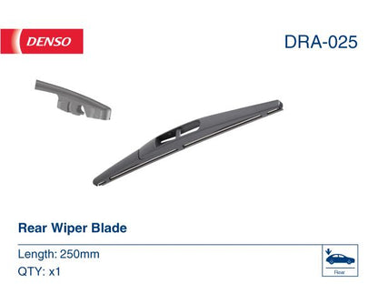 Wiper Blade Rear 250mm 10" Fits Citroën Fiat Mazda Mitsubishi Nissan Opel DENSO