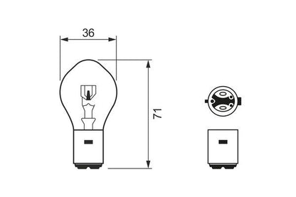 Bosch 1 987 302 105 Headlight Bulb Fits Lada
