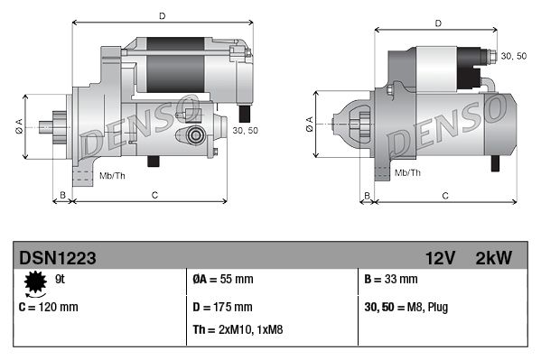 Starter 12V Voltage Clockwise Rotation Fits Lexus GS LS SC DENSO DSN1223