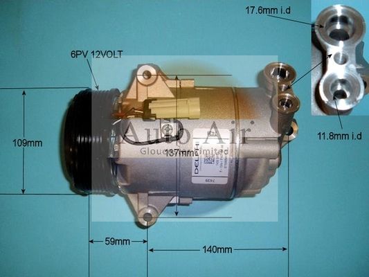 AUTO AIR 14-9711 Air Conditioning Compressor Fits Vauxhall Astra Astravan Zafira