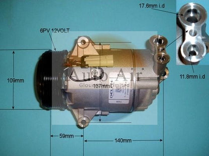 AUTO AIR 14-9711 Air Conditioning Compressor Fits Vauxhall Astra Astravan Zafira