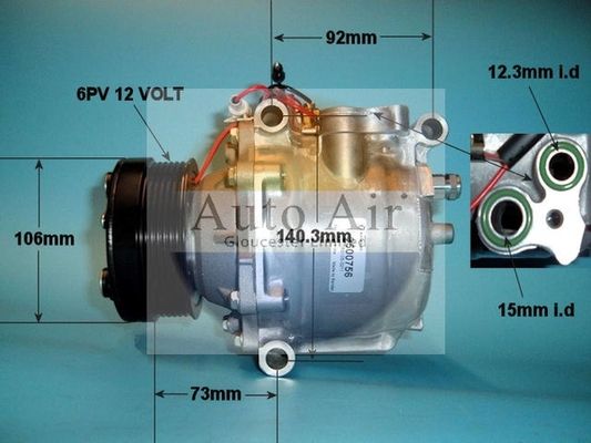 AUTO AIR 14-1218 Air Compressor A/C Air Con Air Conditioning Fits Saab 9-3
