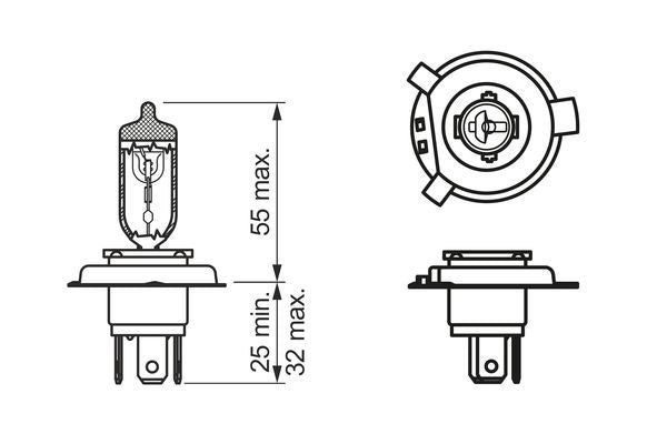 Bosch 1 987 302 104 Headlight Bulb Fits Lada