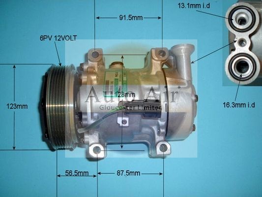 AUTO AIR 14-1442 Air Compressor A/C Air Conditioning Fits Ford Fiesta Fusion