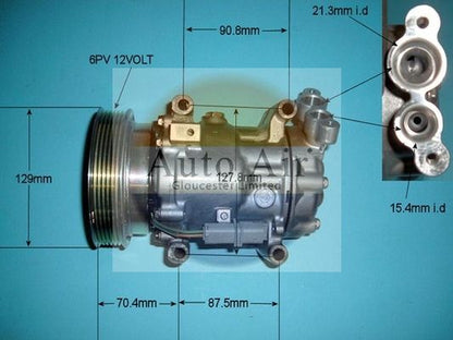AUTO AIR 14-1452 Air Compressor A/C Air Conditioning Fits Nissan Renault