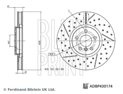 2x Front Brake Discs Braking Blue Print ADBP430174 Fits Mini Clubman Countryman