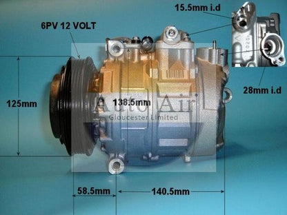 AUTO AIR 14-0261 Air Compressor A/C Air Conditioning Fits Land Rover MG Rover