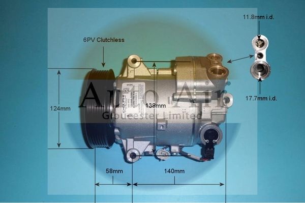AUTO AIR 14-9742 Air Conditioning Compressor Fits Chevrolet Saab Vauxhall