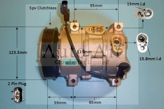 AUTO AIR 14-0347 Air Compressor A/C Air Con Air Conditioning Fits Kia Rio