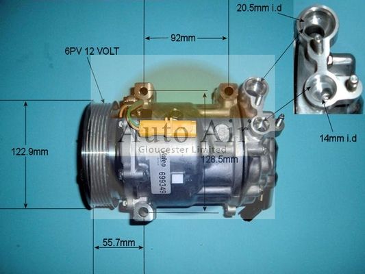 AUTO AIR 14-1304 Air Conditioning Compressor Fits Citroen C5 Peugeot 407 607