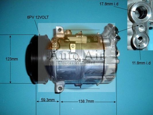AUTO AIR 14-2056 Air Compressor A/C Air Conditioning Fits Fiat Saab Vauxhall