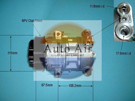 AUTO AIR 14-1447 Air Conditioning Compressor Fits Fiat Peugeot Suzuki Vauxhall
