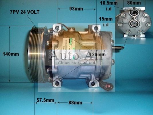 AUTO AIR 14-8231 Air Conditioning Compressor A/C Air Con Replacement 24V Voltage