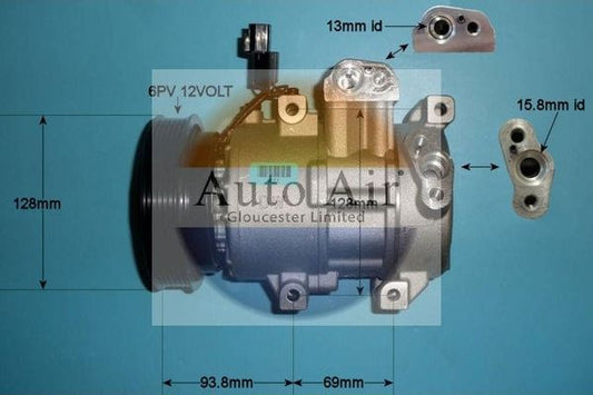 AUTO AIR 14-2076 Air Conditioning Compressor A/C Air Con Replacement 12V Voltage