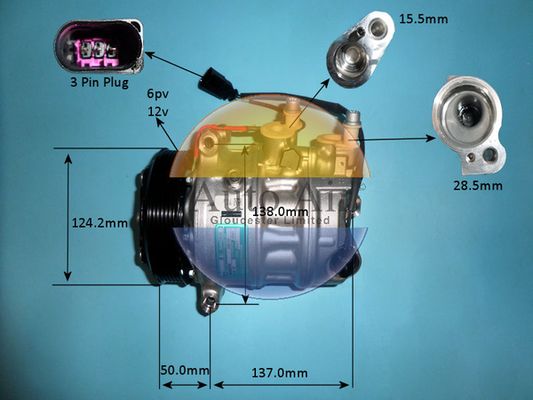 AUTO AIR 14-0133 Air Compressor A/C Air Con Air Conditioning Fits Porsche
