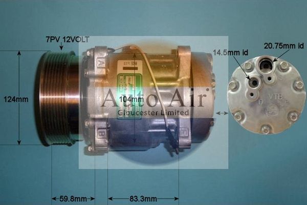 AUTO AIR 14-2071 Air Conditioning Compressor Fits Renault Master Master Pro