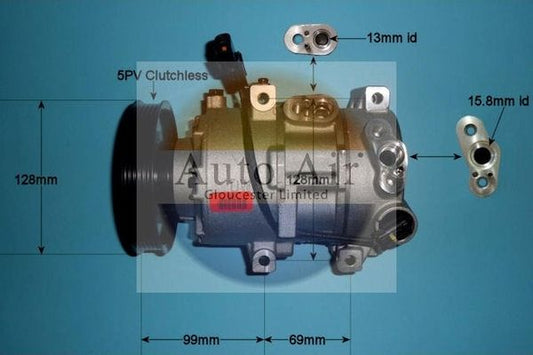AUTO AIR 14-0056 Air Compressor A/C Air Con Air Conditioning Fits Kia Rio